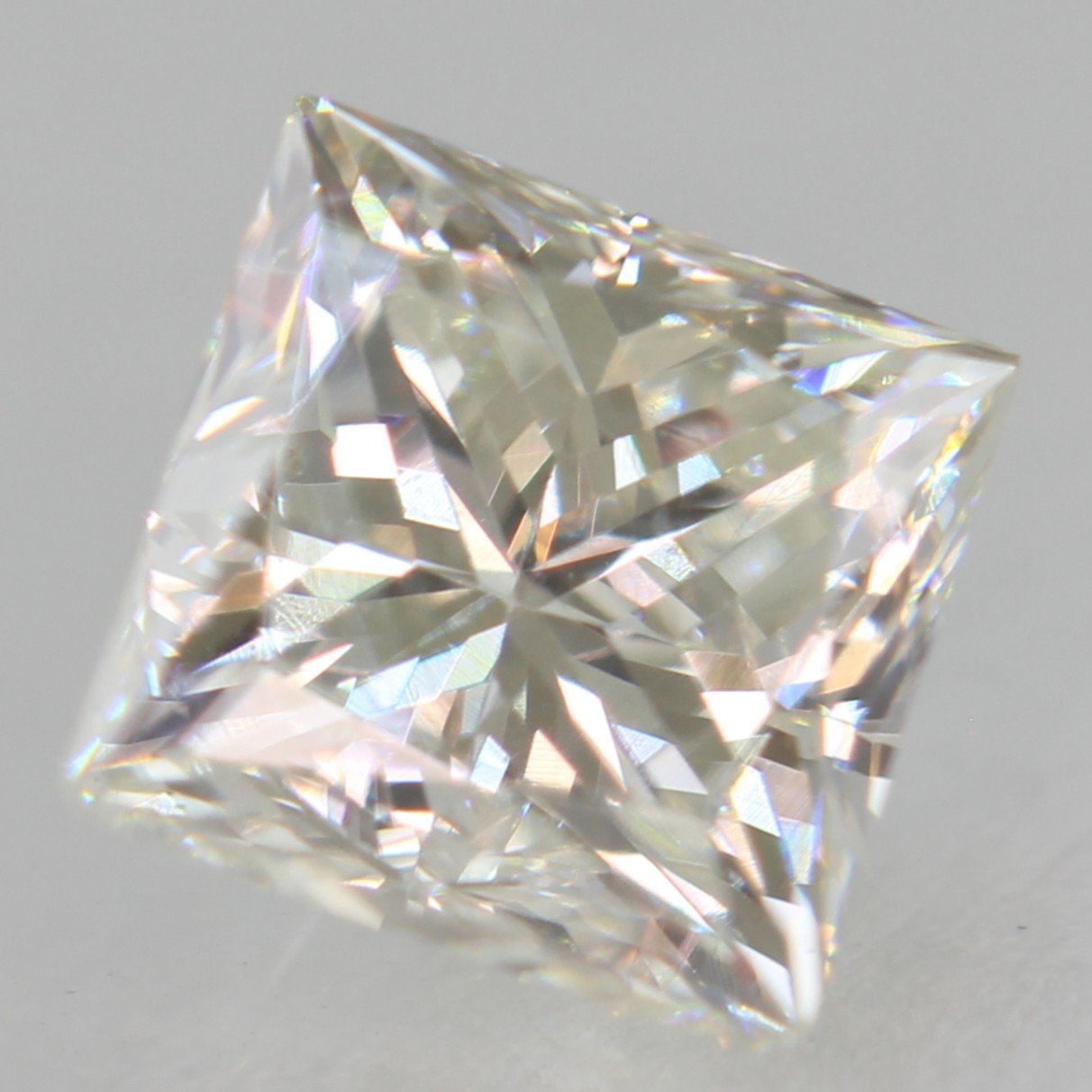 Certified 0.57 Carat H VVS2 Princess Natural Enhanced Loose Diamond 4.29×4.2mm