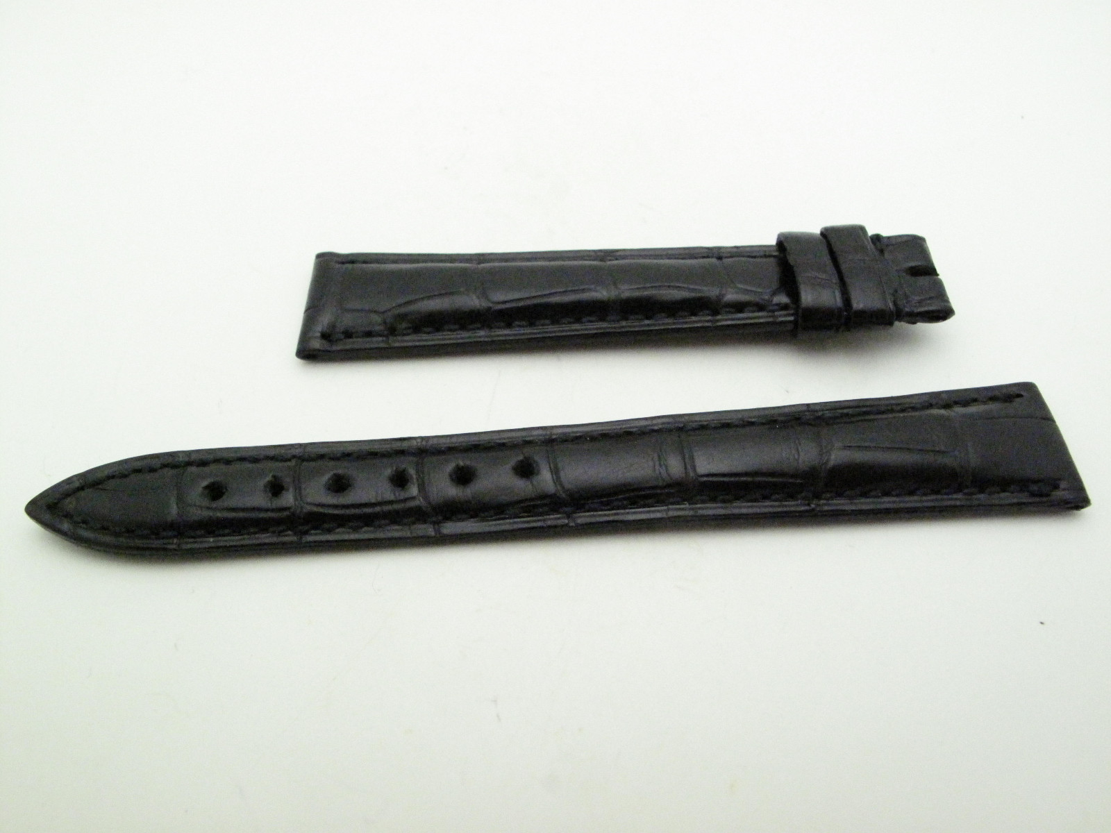 Blancpain Black croc alligator Strap 15mm/12mm BRAND NEW 105mm/70mm length 100%