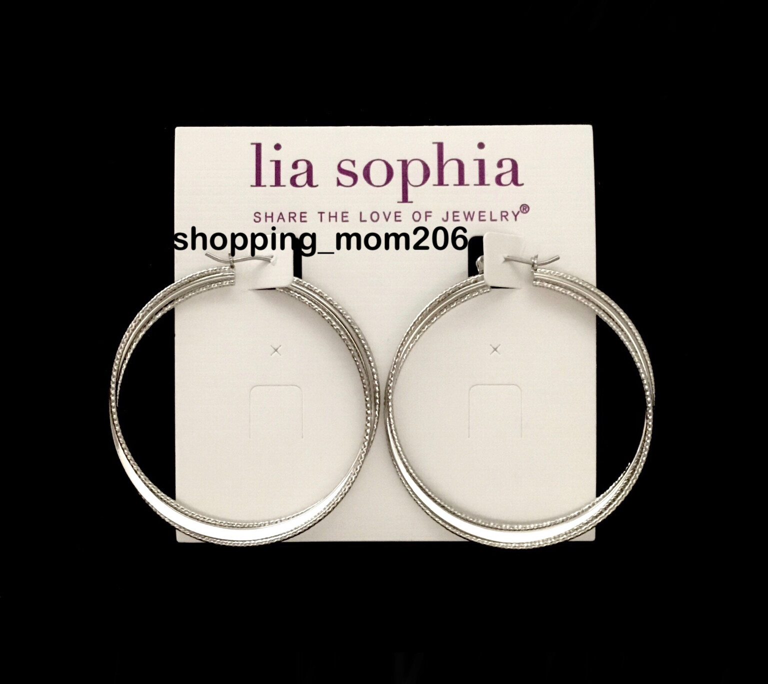 Lia Sophia “Jinx” Silver Tone Hoop Earrings – HTF