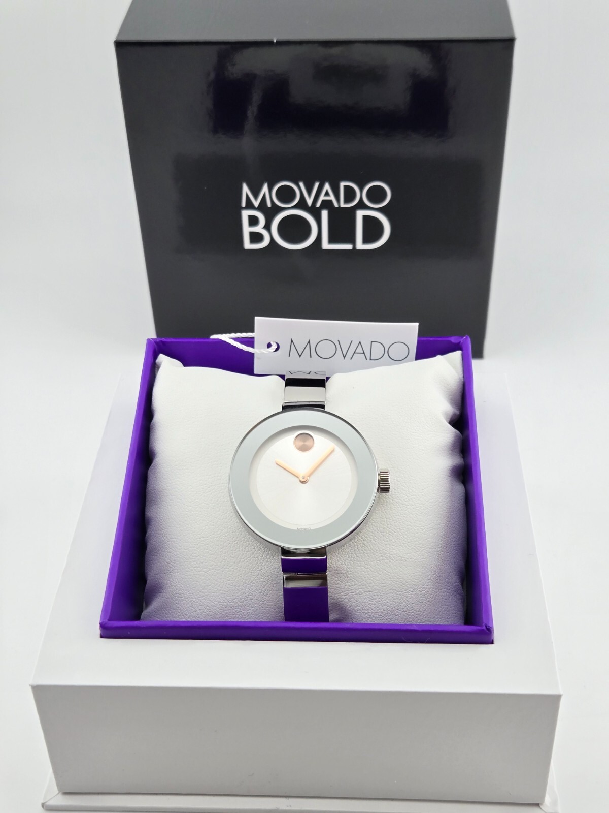 Movado Bold Silver Dial Stainless Steel Women’s Watch – 3600194 ($495 MSRP)