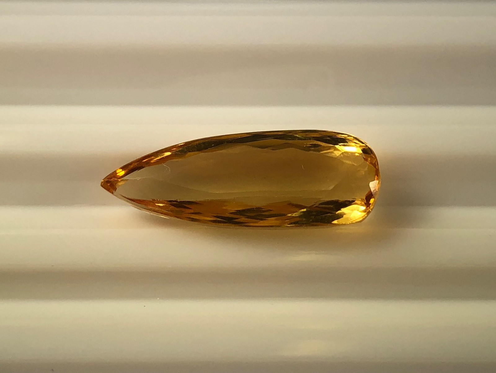 Imperial Topaz 7.43 Ct Clarity IF Pear Cut Natural Golden Brazil I051