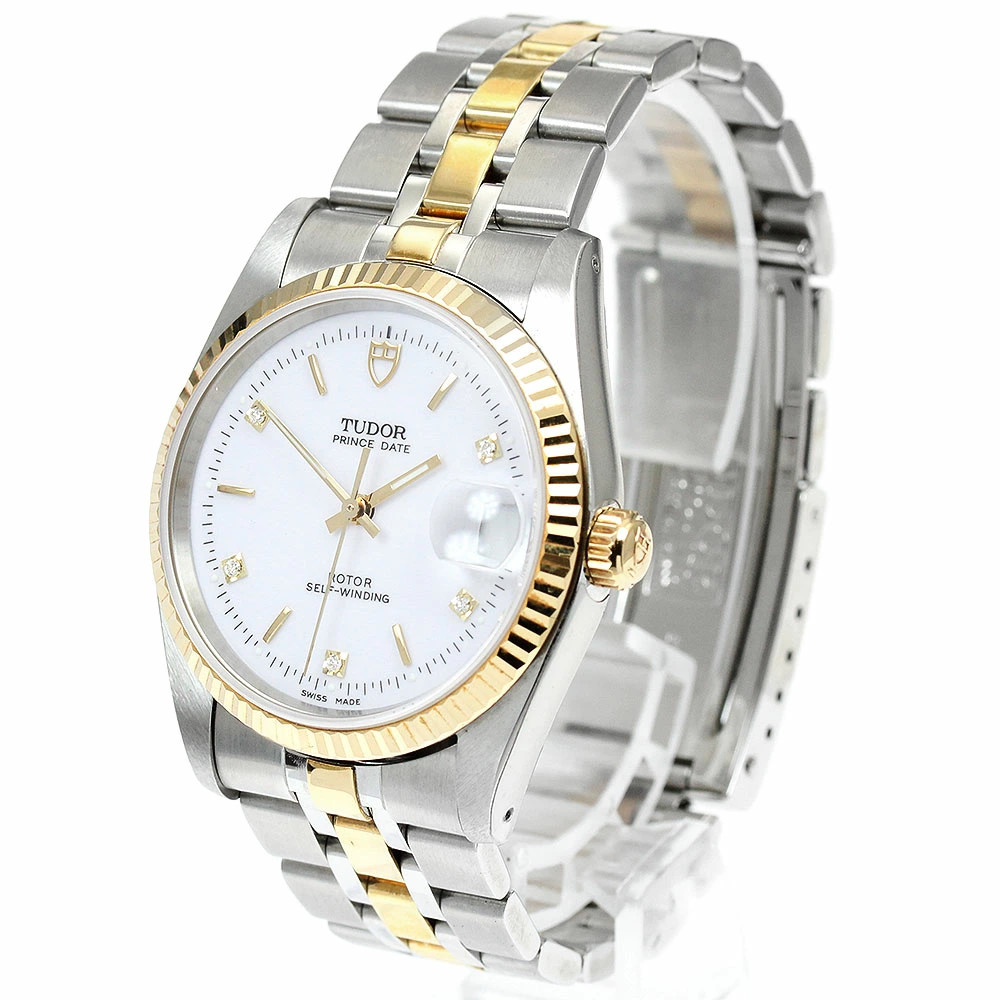 TUDOR WATCH 74033 PRINCE DATE 5P DIAMOND YG COMBINATION AUTOMATIC DATE MEN’S F/S