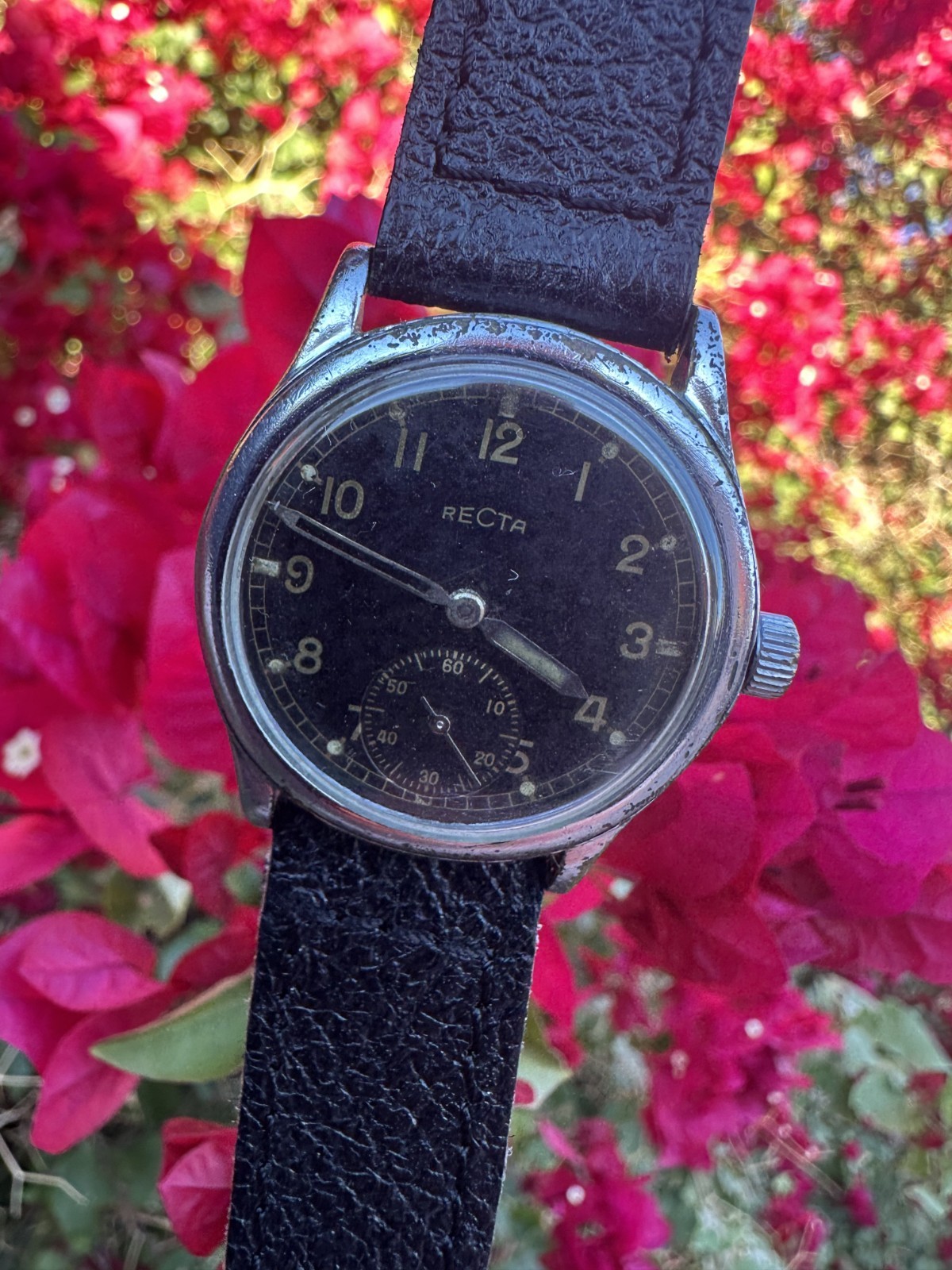 Antique Recta Mens Military Watch Vintage Estate WW2