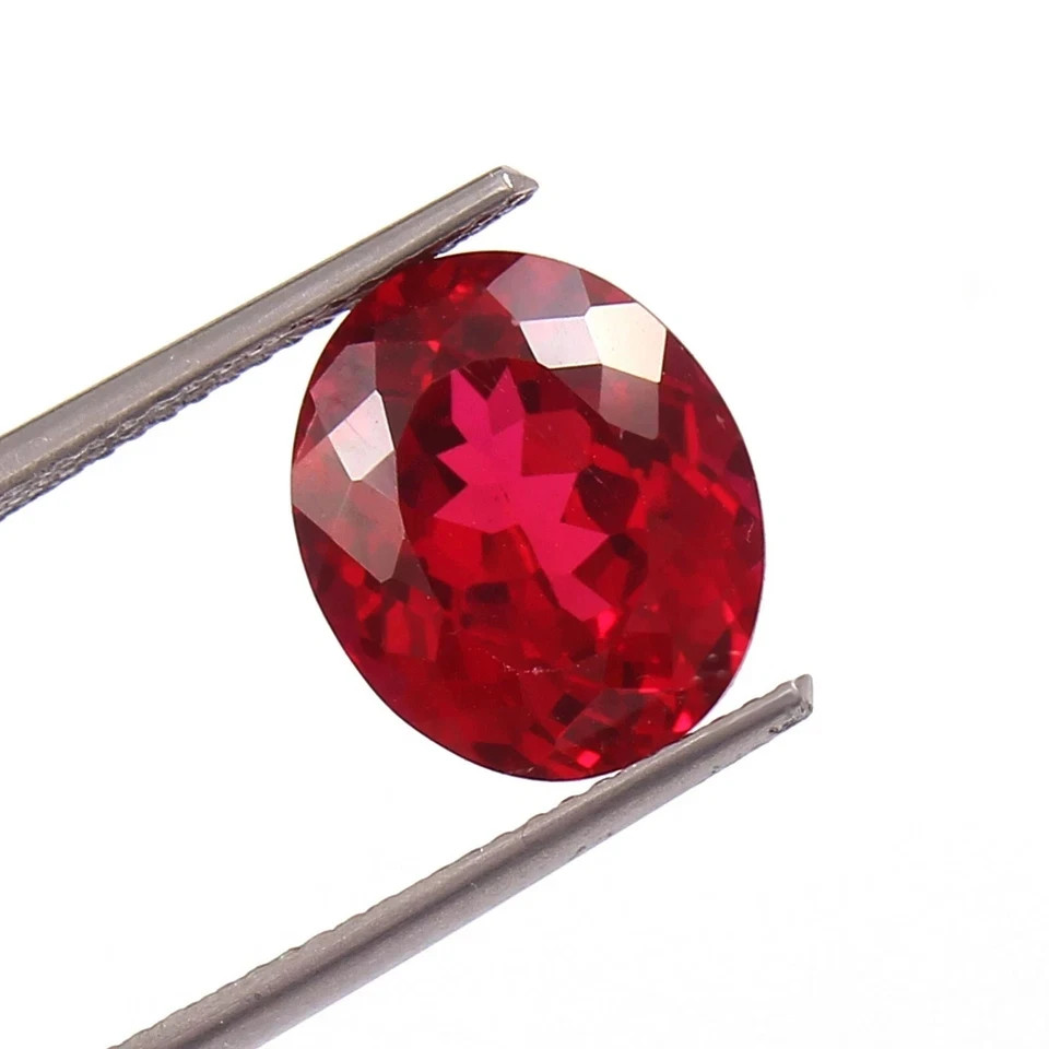5.75 Ct Natural Shiny Red Oval Shape Ruby Burmese Loose Gemstone Fiery Certified