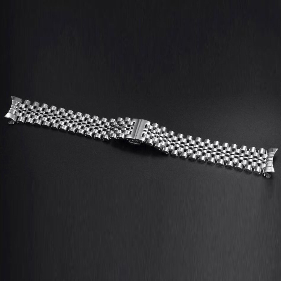 Curved Stainless Steel Bracelet Butterfly Clasp Replacement Watch Band Strap