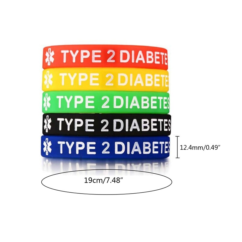 Unisex Wristbands Lightweight Silicone Medical Alert Bracelet for Male Female