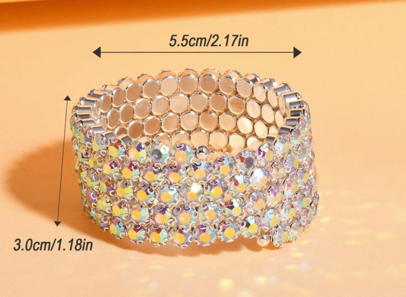 Bling AB Iridescent Memory Coil Multicolor Bracelet Womens Zi Wrap + Gift Bag