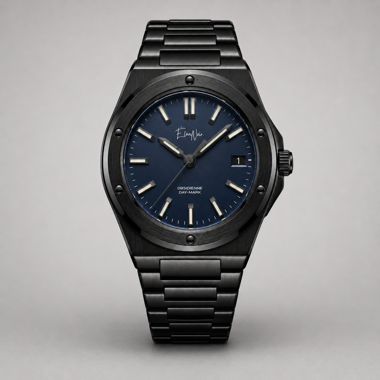 Élan Noir Obsidienne Day-Mark Automatic Watch Navy Dial Sapphire Steel 41mm