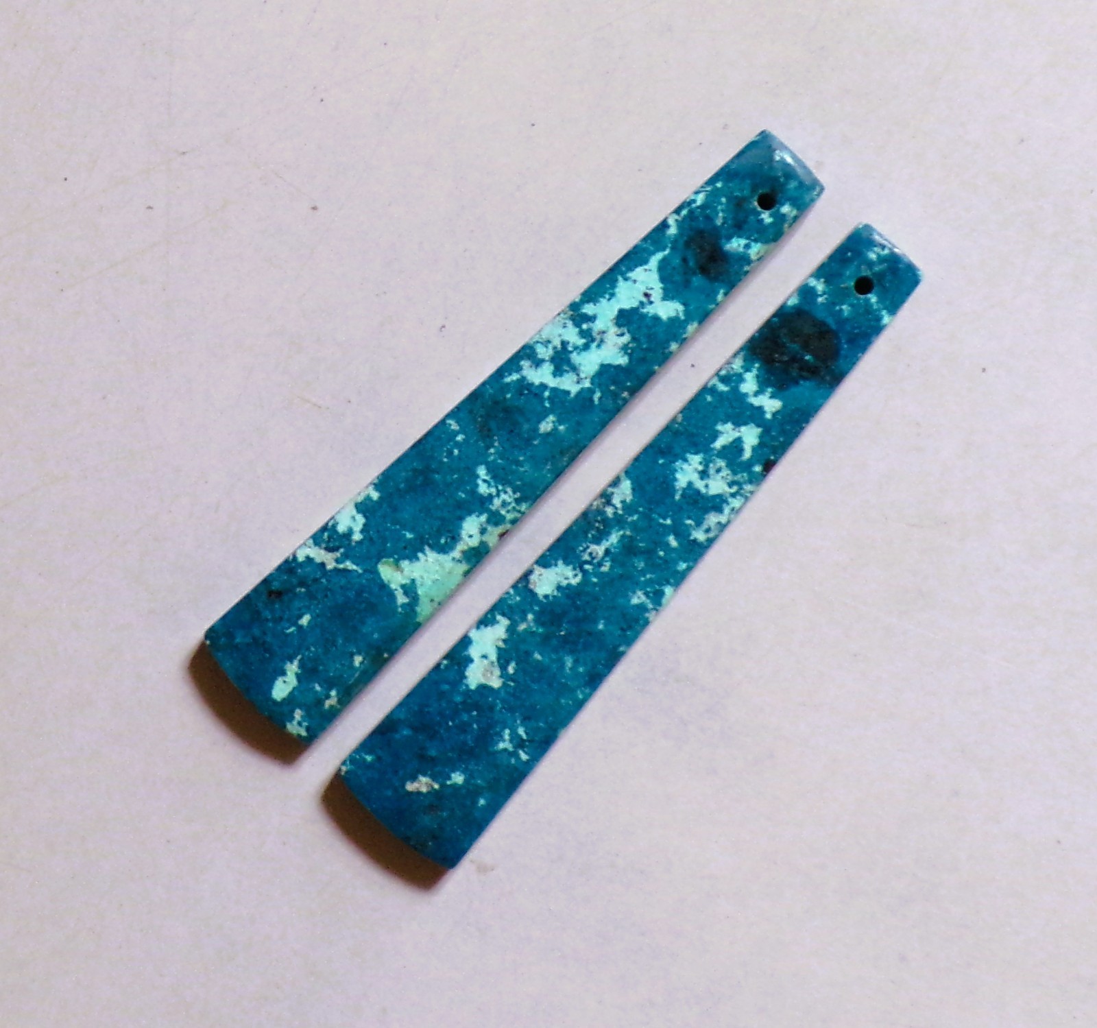 43.35 Cts Natural Shattuckite Drilled Cabochon Match Pair Gemstone 53X10.3MM 34