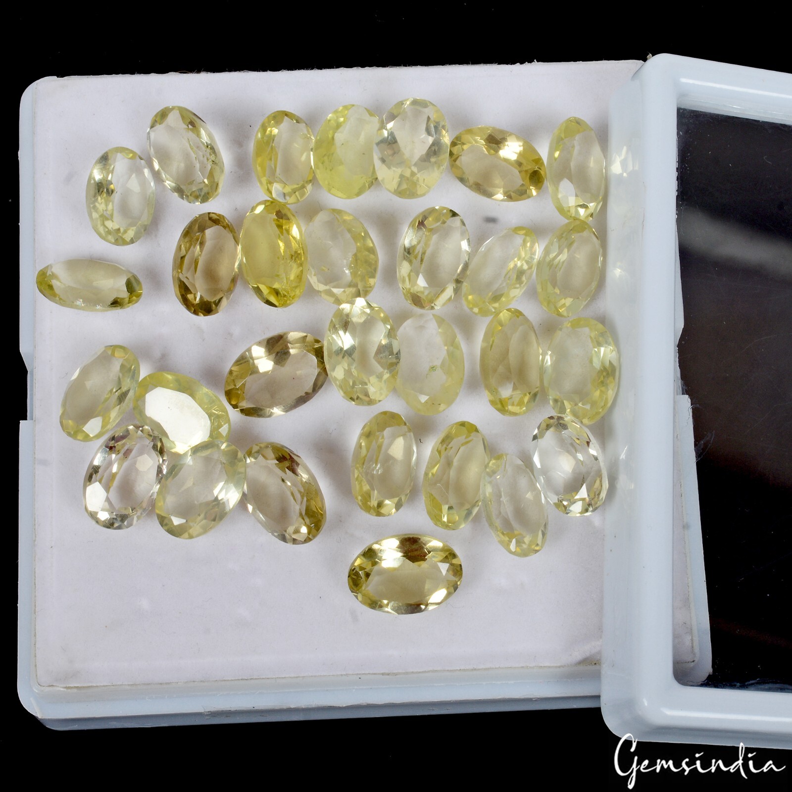 Certified 157 Ct Natural Untreated Lemon Citrine Quartz Oval Cut Gems Lot 13-15m