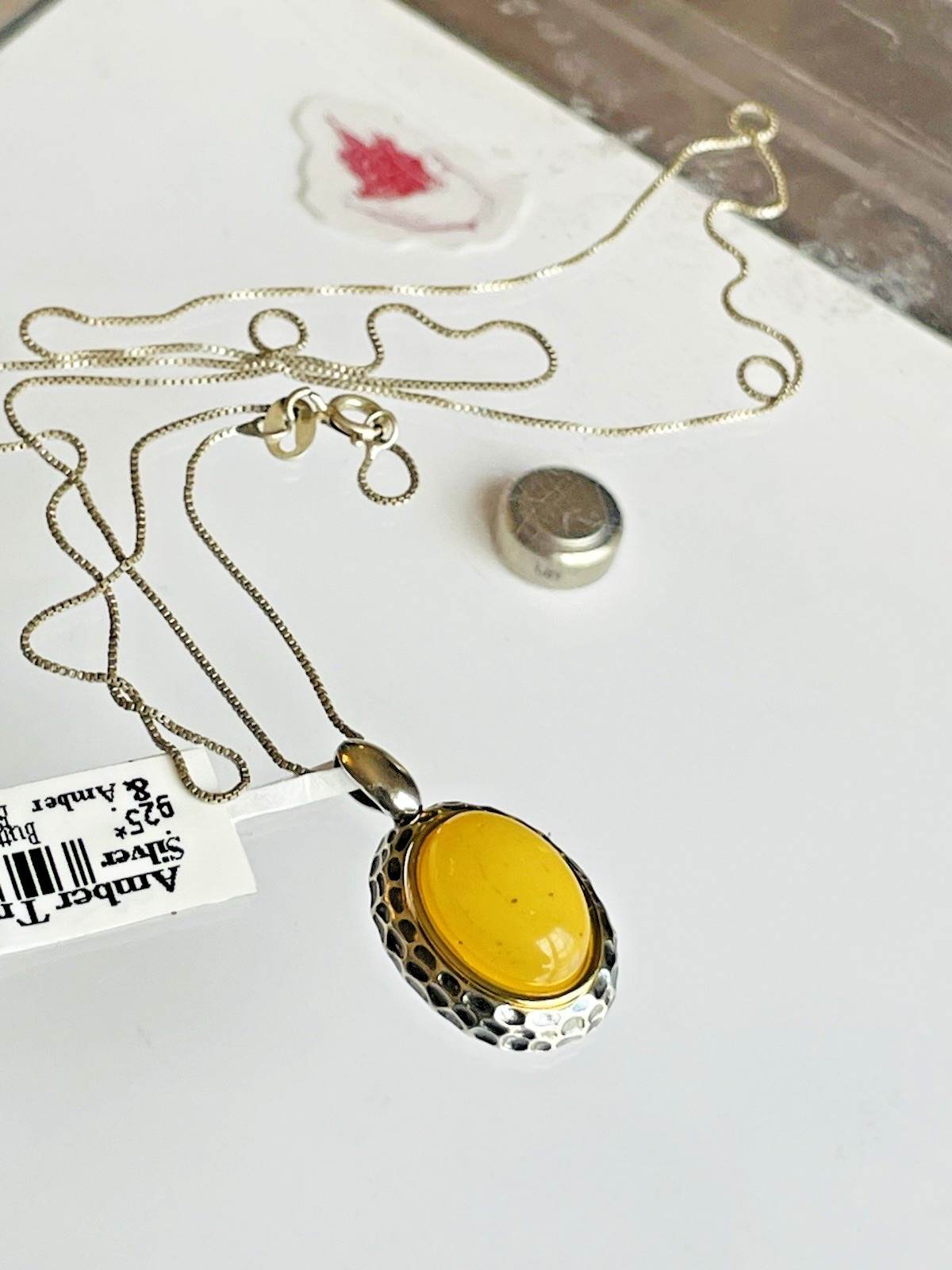 100% Genuine Vintage Baltic Amber Necklace / Pendant Butterscotch Egg Yolk 老琥珀