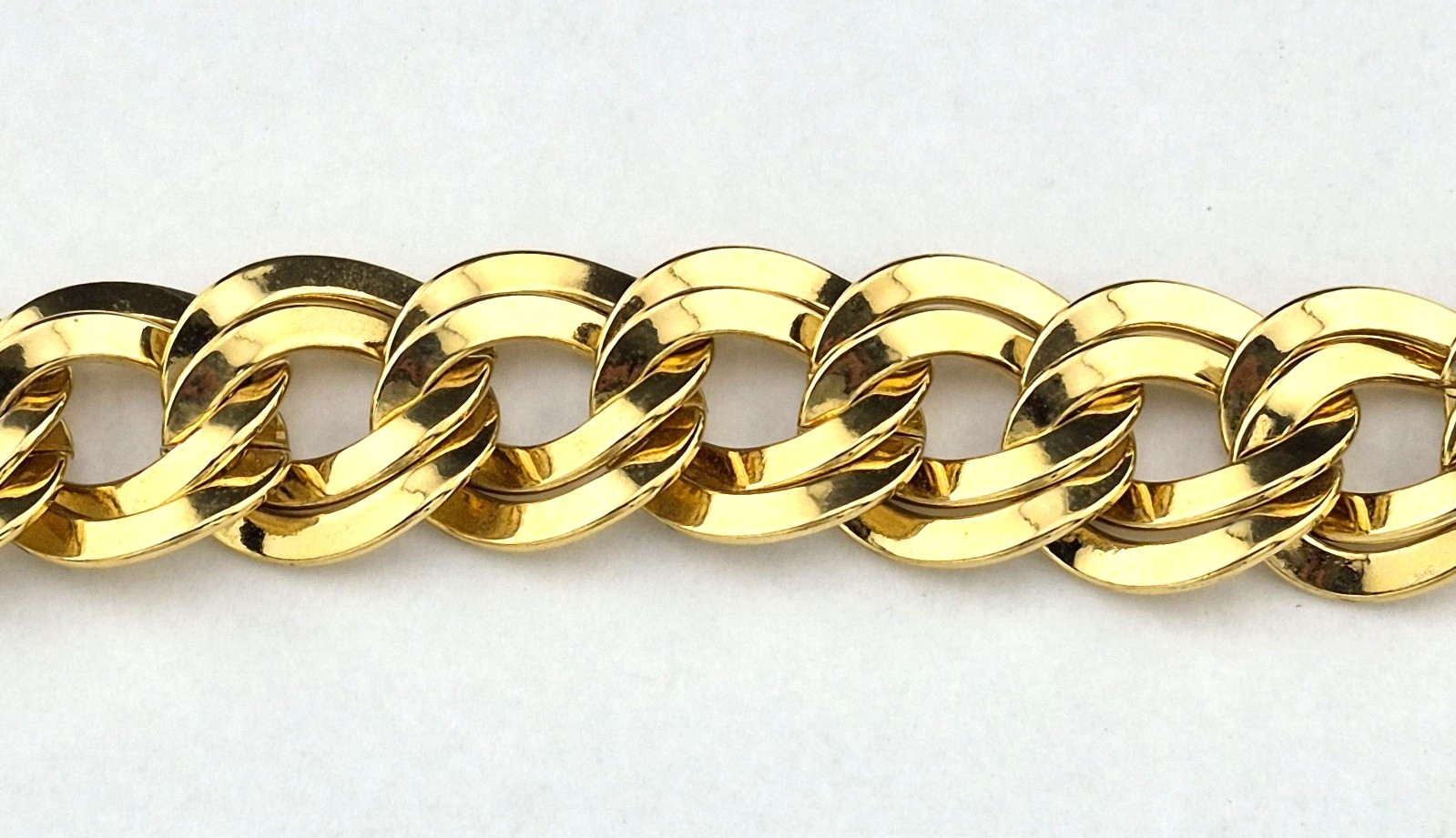Chunky Vintage Monet Double Oval Link Chain Bracelet 7″ Gold Plated