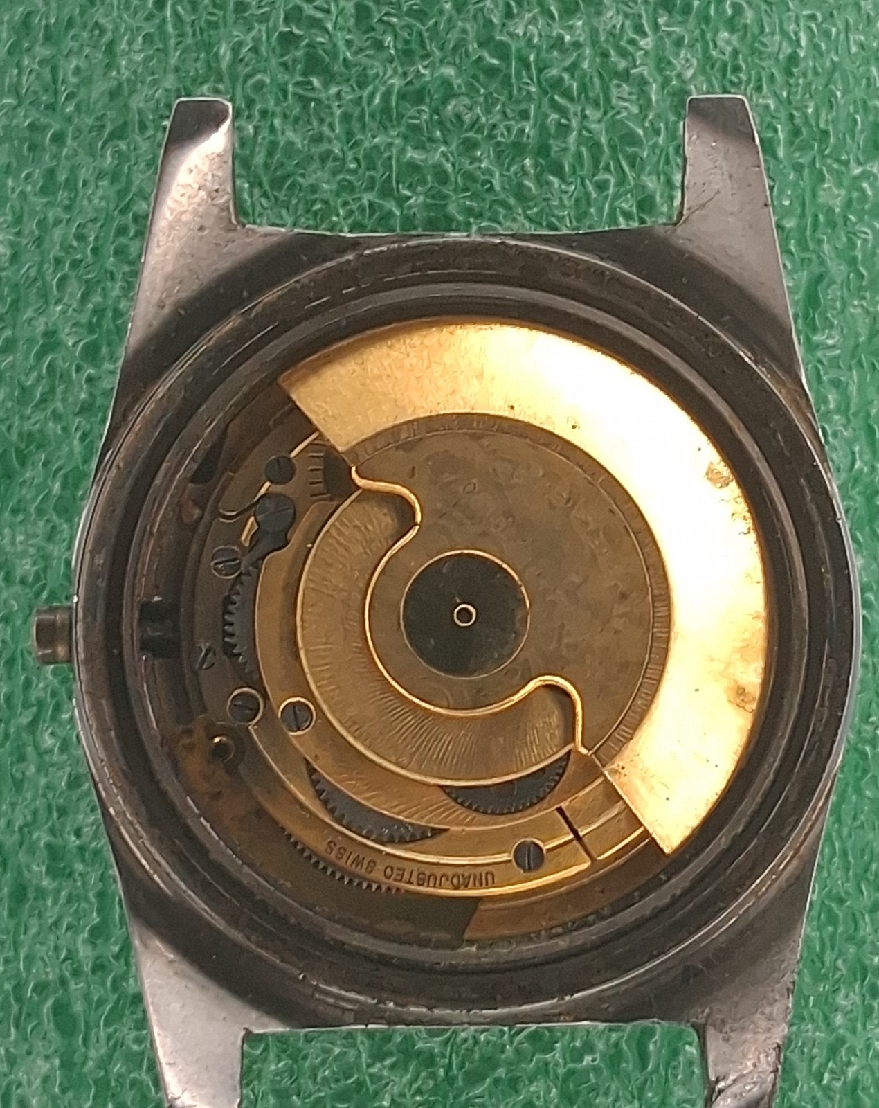 Lot W676 Mens Jacques Prevard 14kt Gold/Steel Auto Movement Vintage Watch Parts