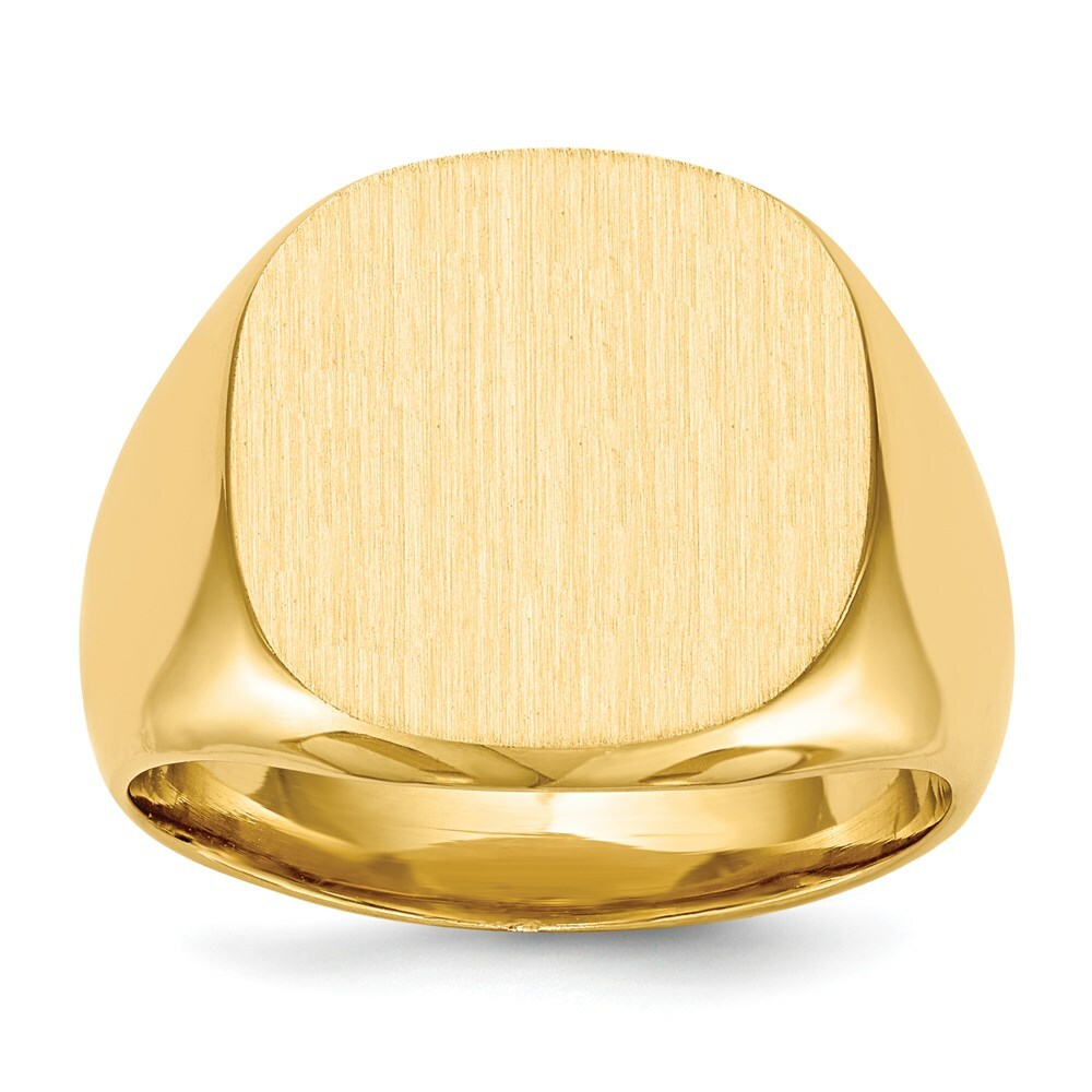 Real 10kt Yellow Gold 16.0×17.0mm Closed Back Men’s Signet Ring S:10