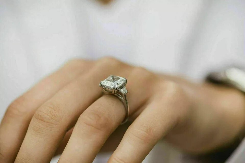 3Ct Lab Created Diamond Asscher Cut Diamond Engagement Ring 14K White Gold Fn