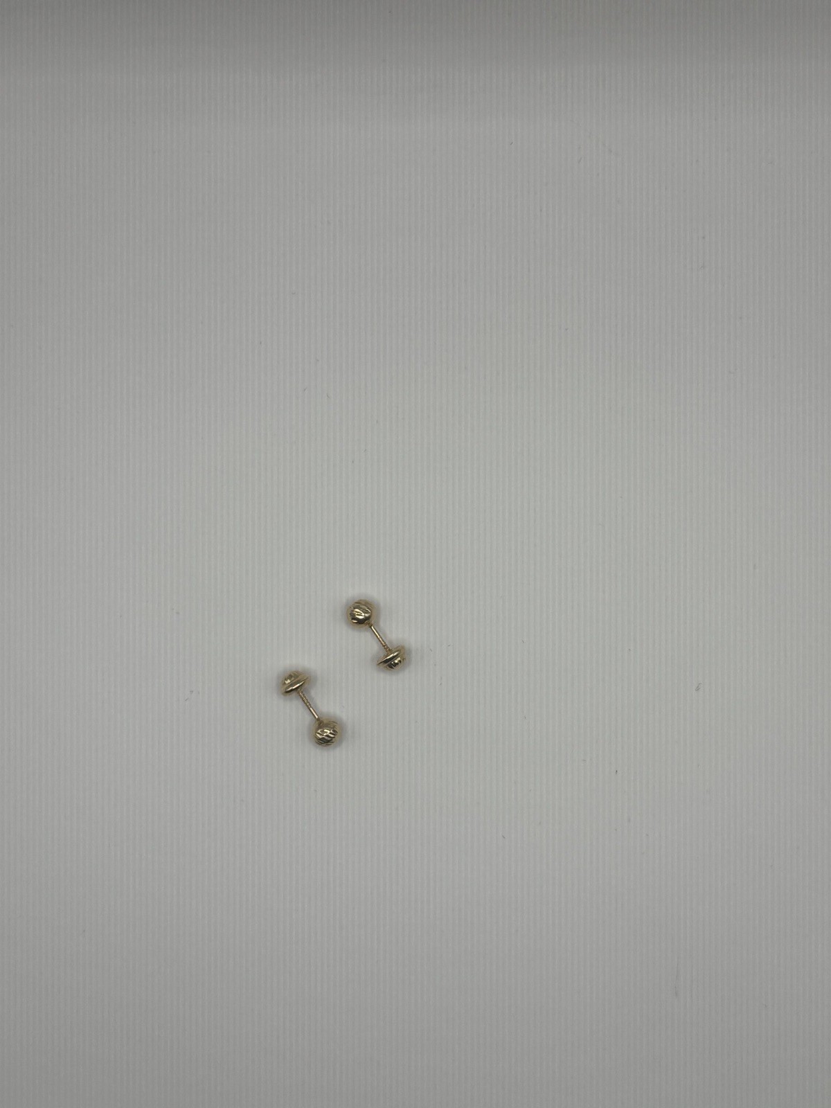 18k Gold Small Sphere Stud Earrings – Solid Gold – 0.5g