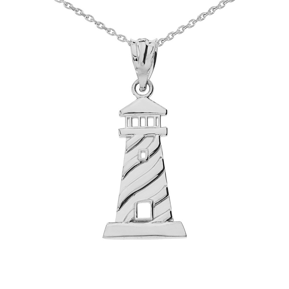Gold Lighthouse Pendant Necklace (Available in Yellow/Rose/White Gold)