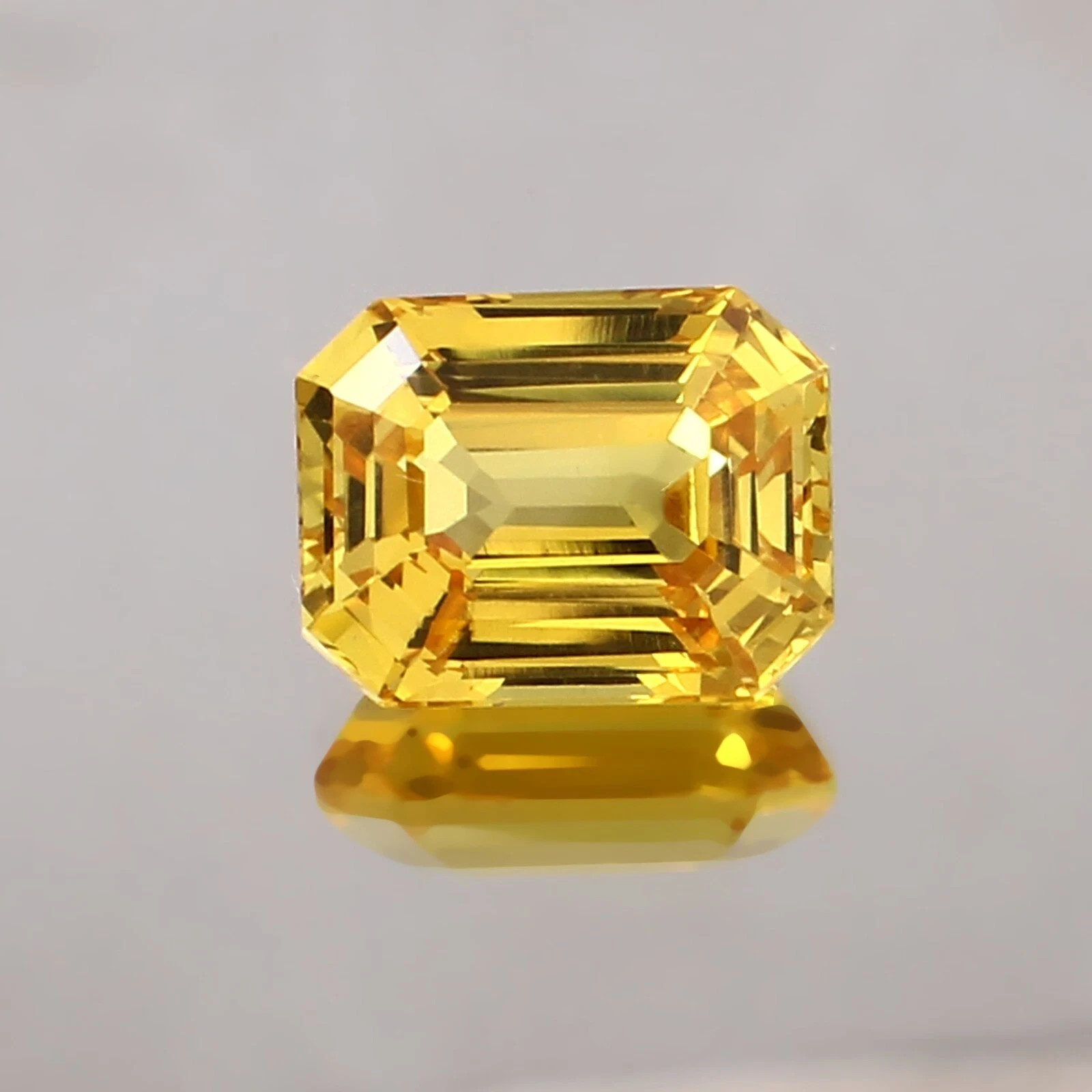 35 Ct AAA Natural Emerald Cut Yellow Sapphire Certified Loose Gemstone With Gift