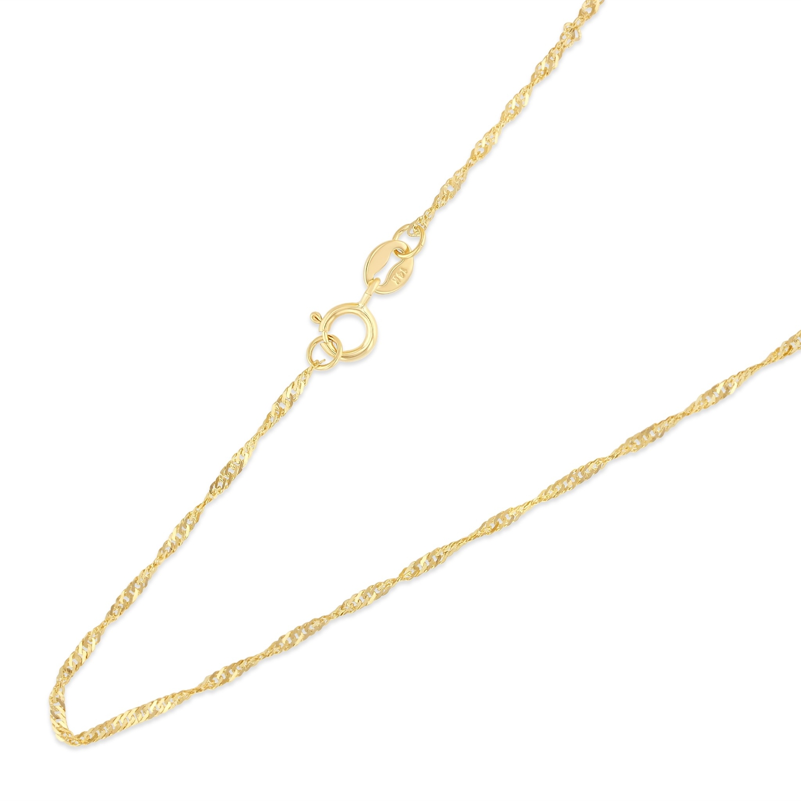 14K 3 Color Gold Our Lady of Guadalupe Pendant & 1.2mm Singapore Chain Necklace