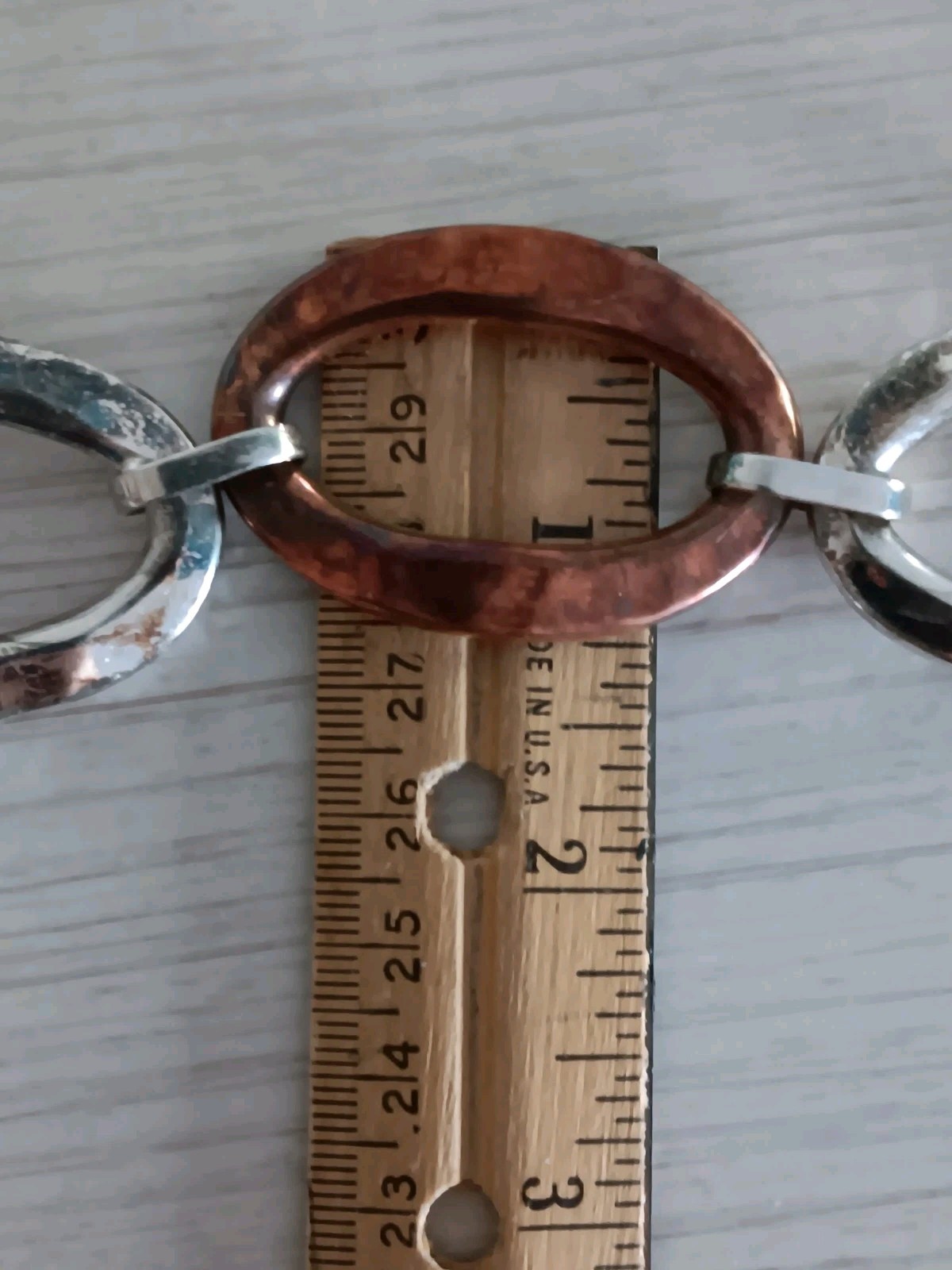Rim Studio Sterling Silver Brass & Copper Large Link Bracelet 8″