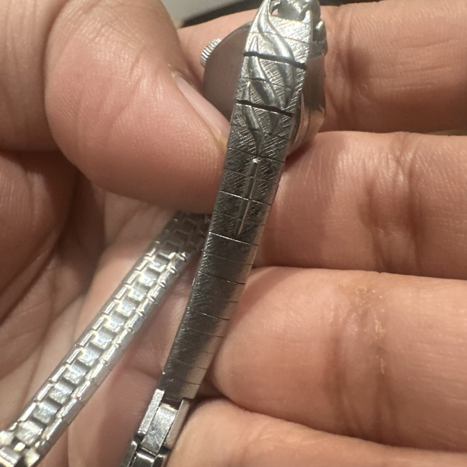 Vintage Clinton Ladies Watch, 17 Jewels Rare 16.6mm Silver Band For Repair