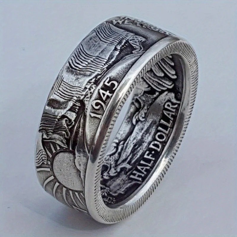 Silver Dollar Coin Ring Handmade Crafted Rare Silver Morgan Men Rings