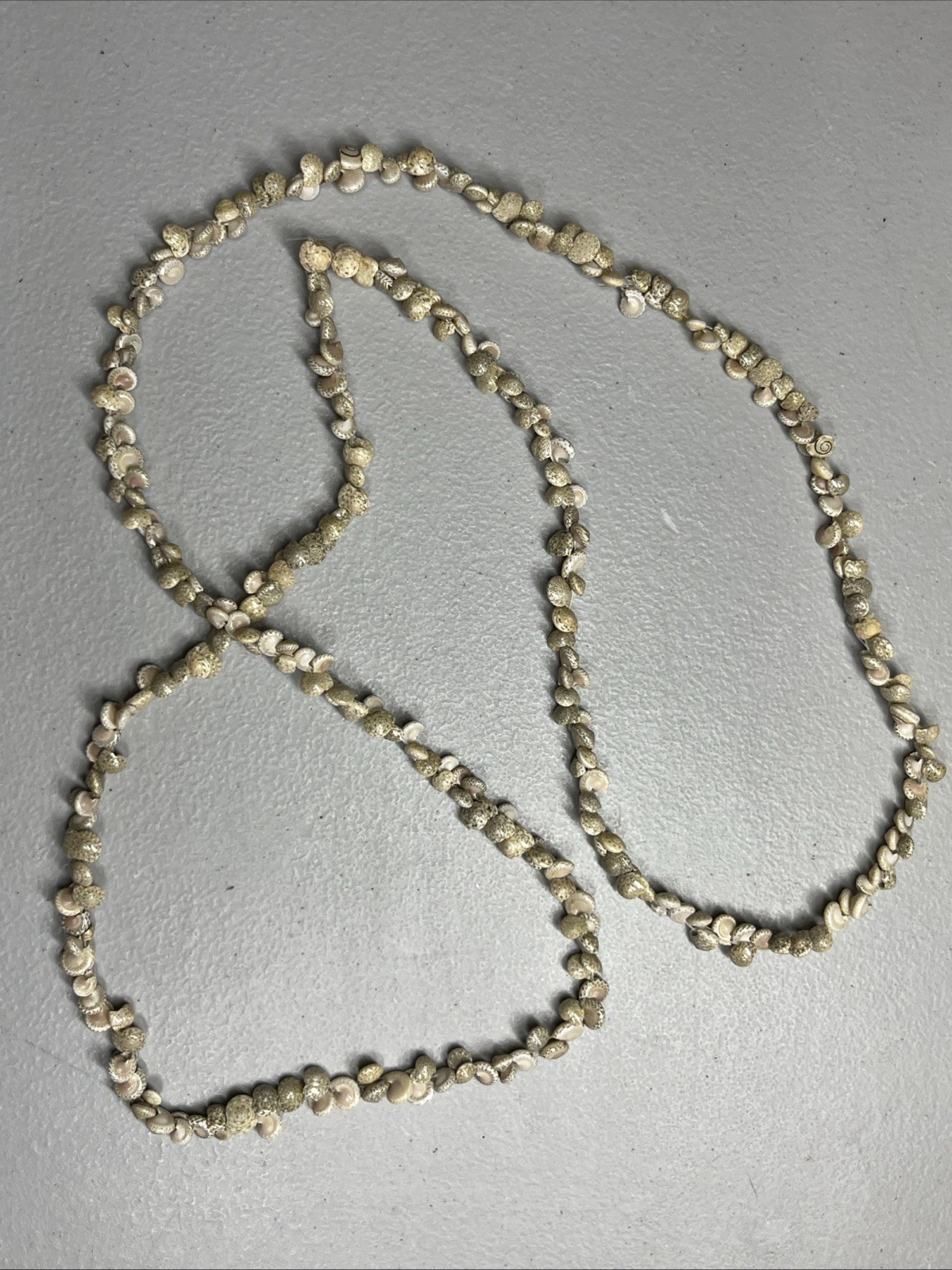 Vintage Hawaiian Tropical Shell Necklace Lot Seashell Lei Beach Boho 3 Piece