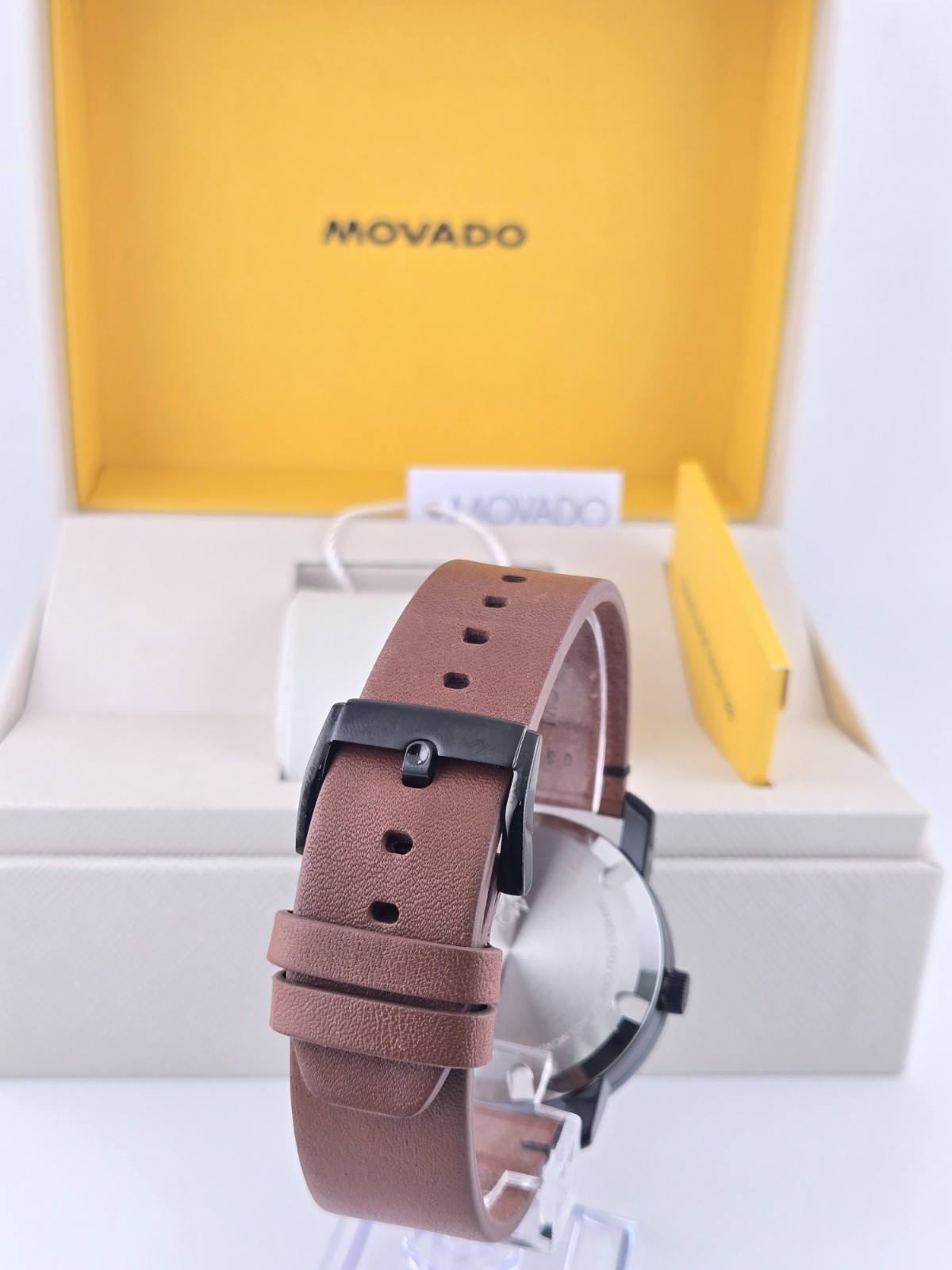 Movado Men’s Bold Black Dial Brown Leather Strap Watch – 3600305 ($695 MSRP)