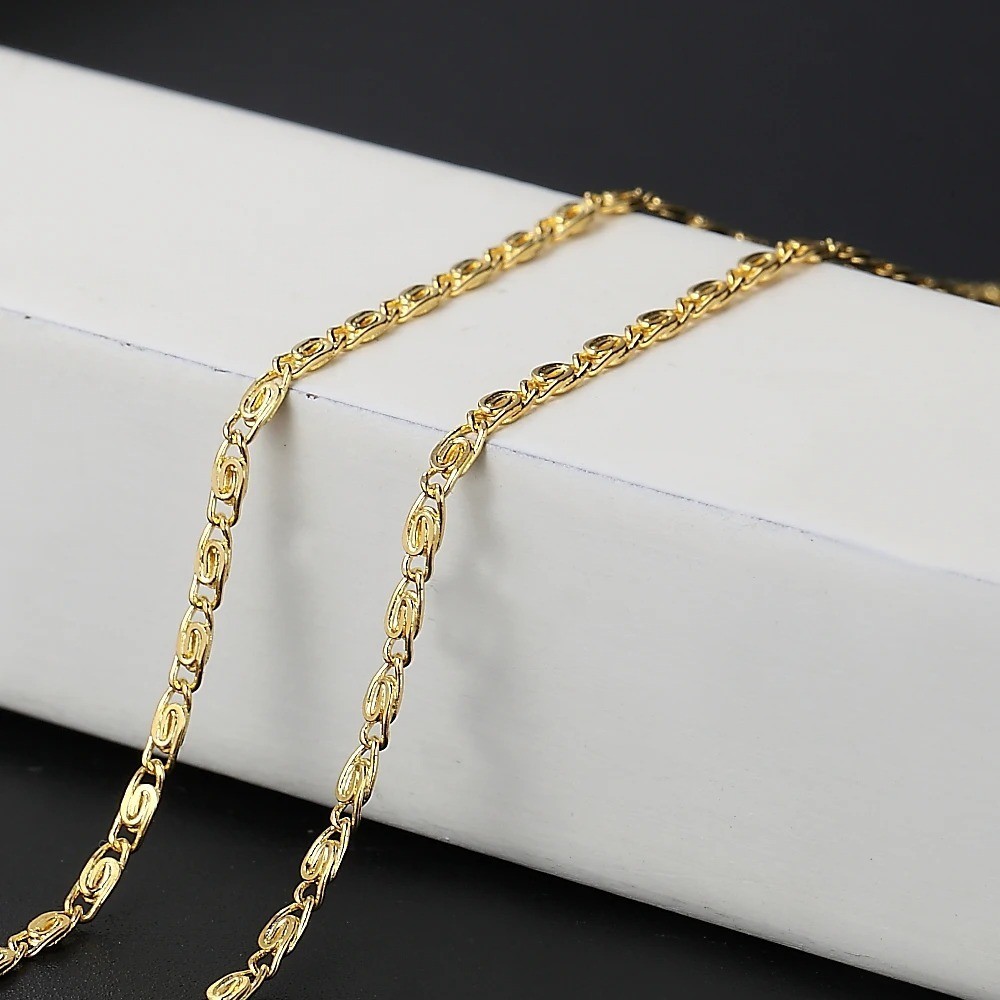 925 Sterling Silver Gold Chain Necklace 2MM Men Women 16-24 Inch Jewelry