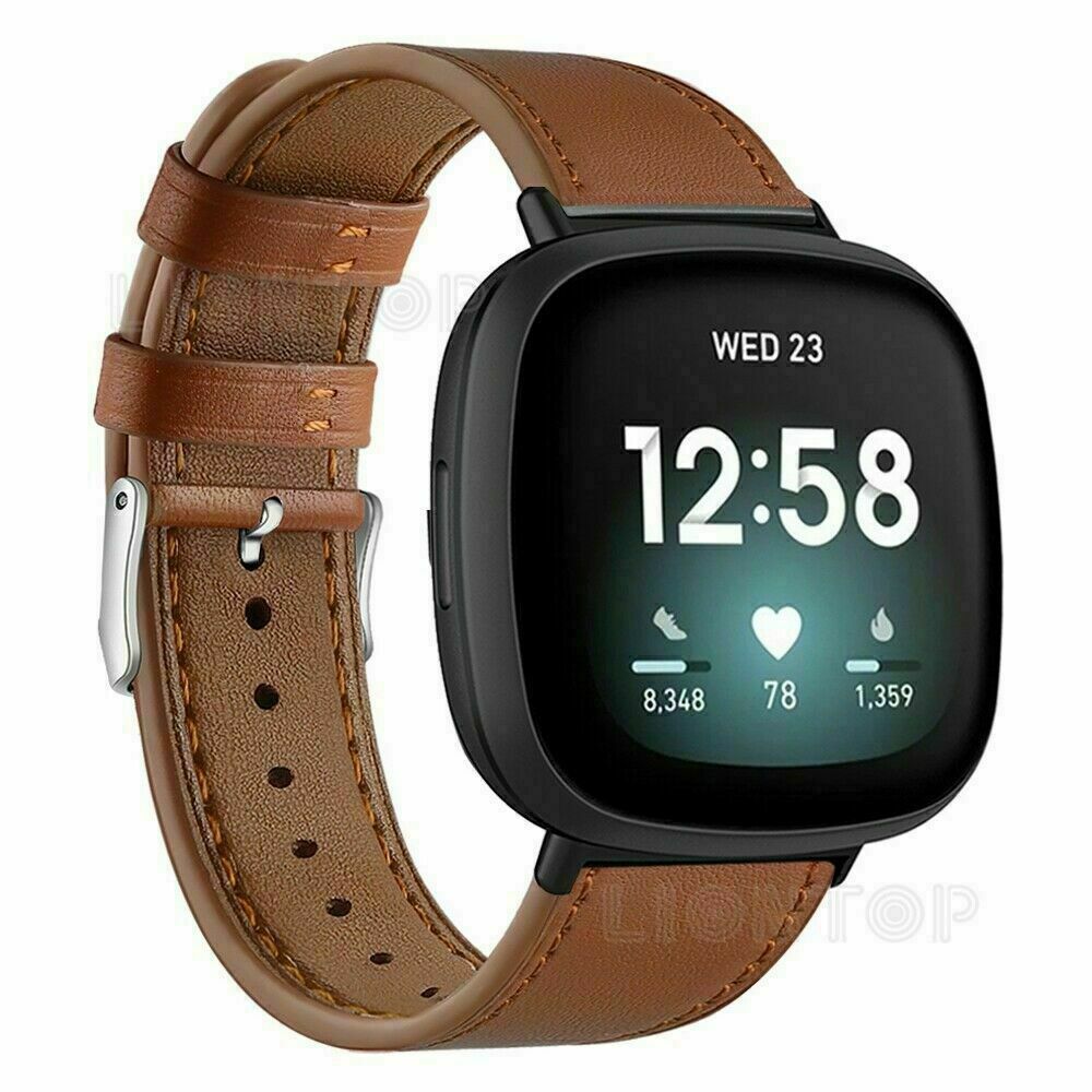 For Fitbit Versa 3 /Fitbit Sense Leather Watch Band Replacement Bracelet Strap