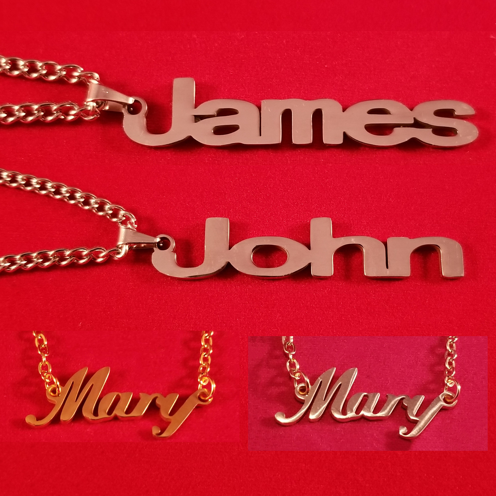 Personalized (Gold/Steel) Name Plate Necklace