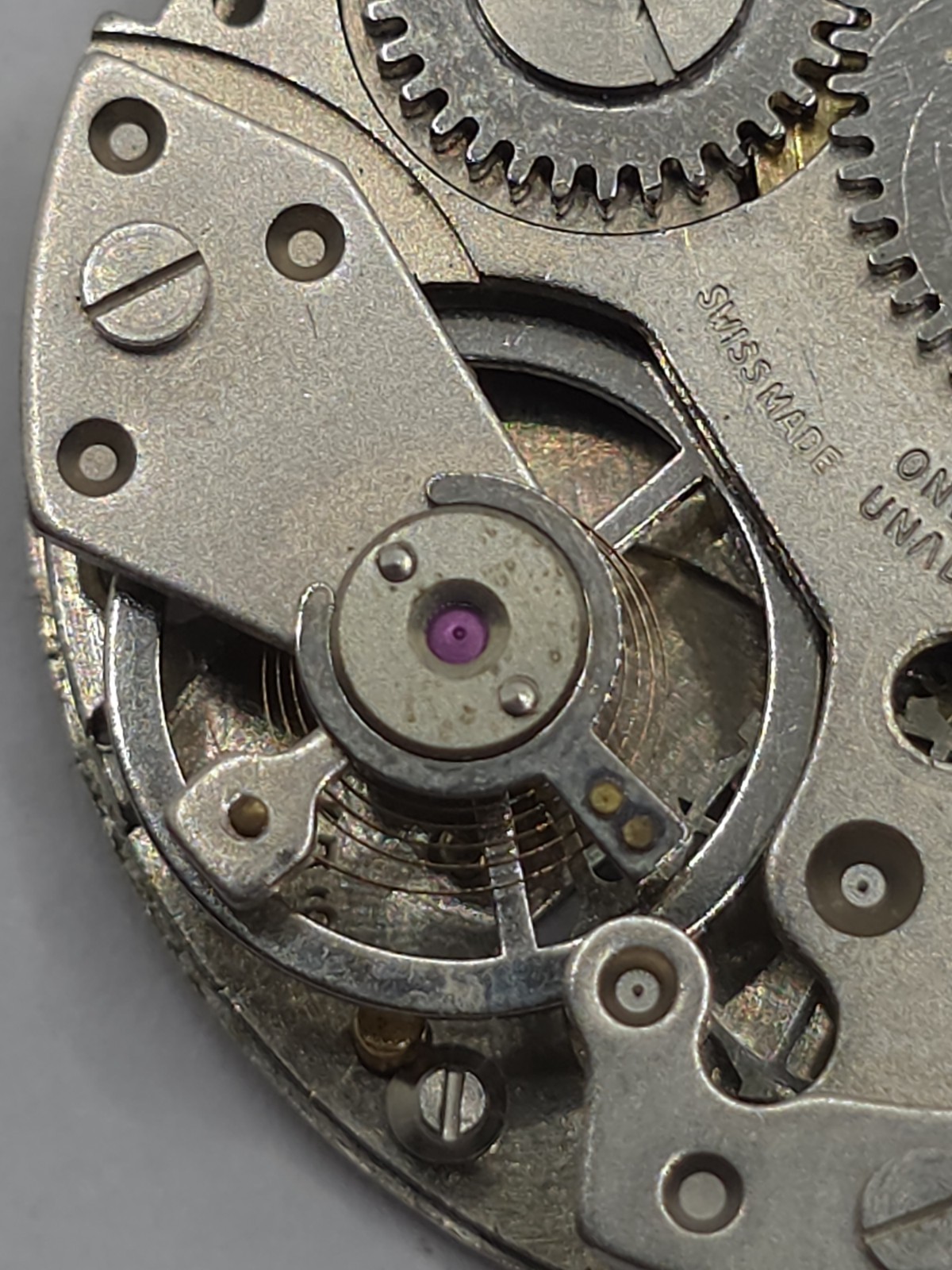 Vintage ORION Watch Movement Cal. BFG 866 Black Dial 2 Hands Main Spring Parts