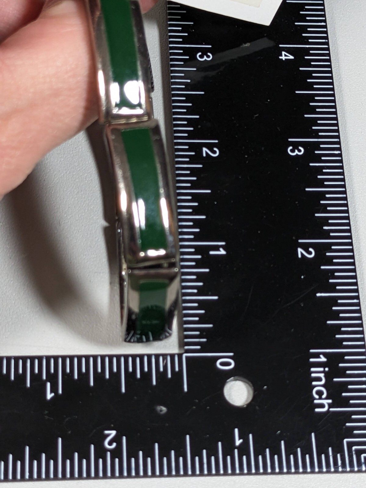 Charter Club Gray Green Rectangle Panel Stretch Bracelet 7.25 inches