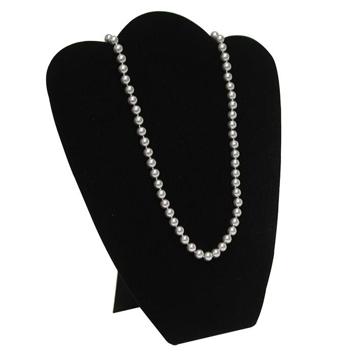 Black Velvet Necklace Chain Jewelry Display Holder Padded Neckform Easel Stand