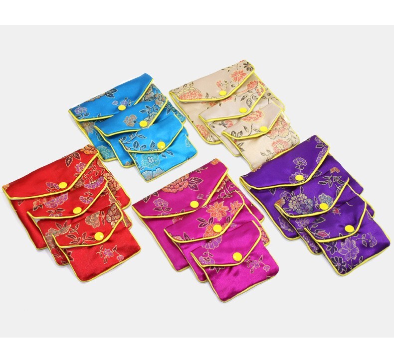 12-Pack Silk Jewelry Pouch, Gift Bags, Multicolor, Small/Medium/Large