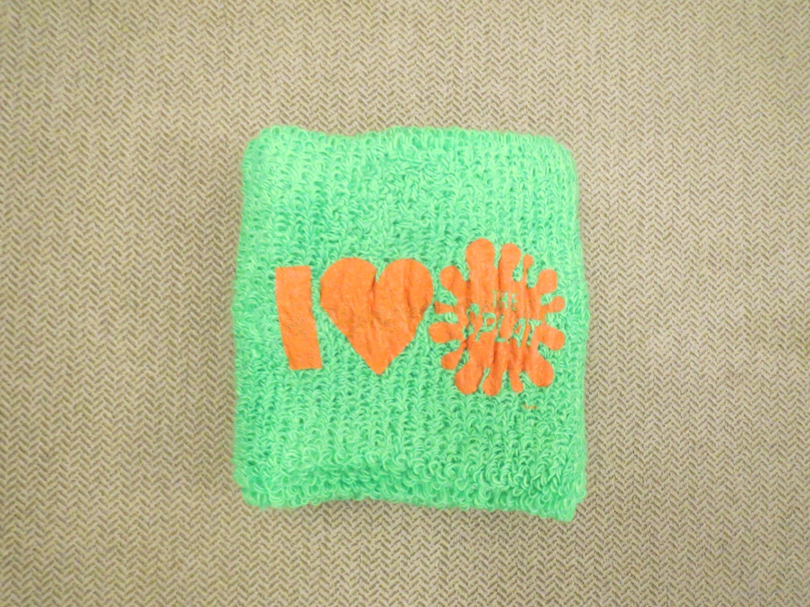 Nickelodeon Green Slime Color “I Love the Splat” Sweat Wrist Band