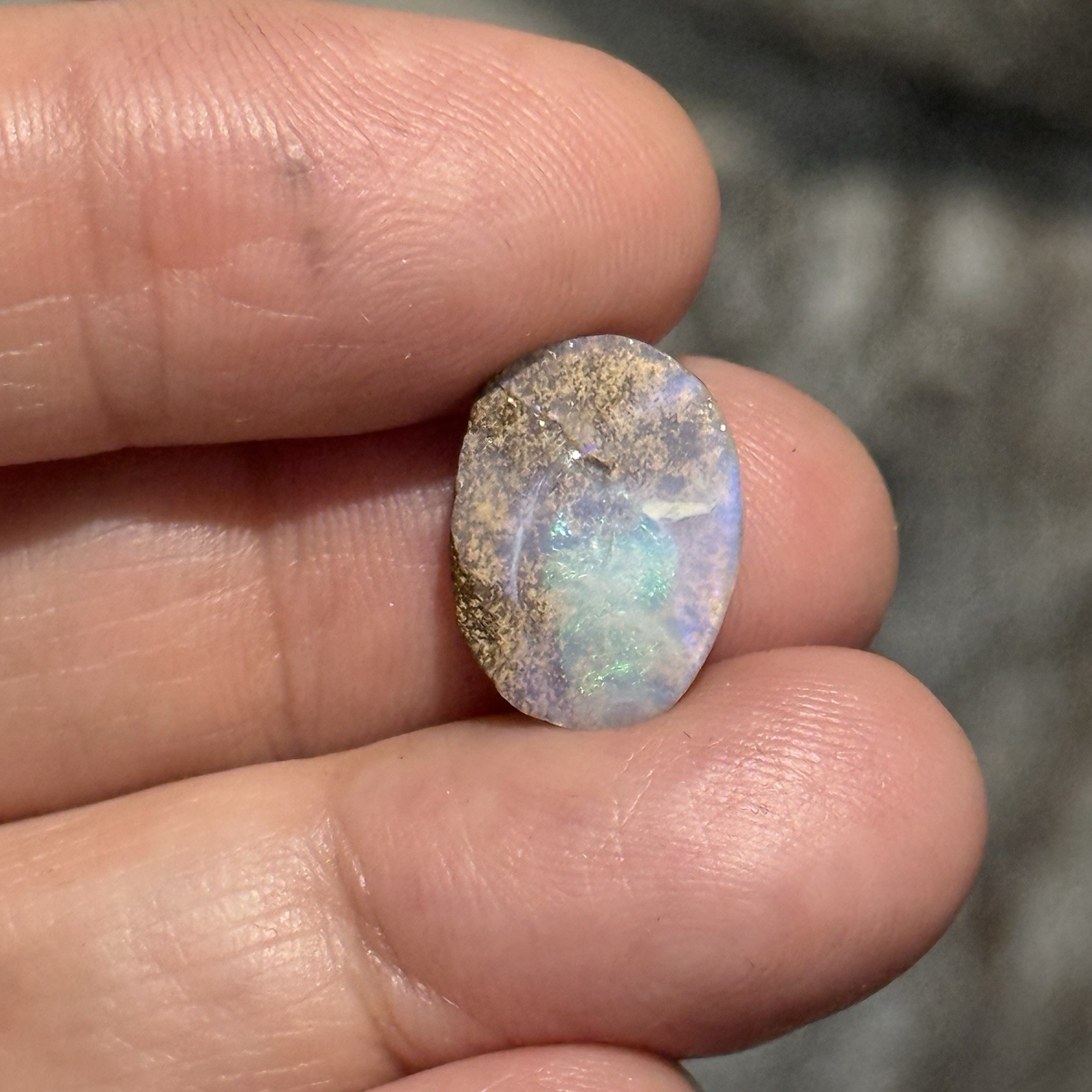 SALE 6.55ct 15x11x5mm Light Crystal Pipe Australian Boulder Opal Cabochon Gem