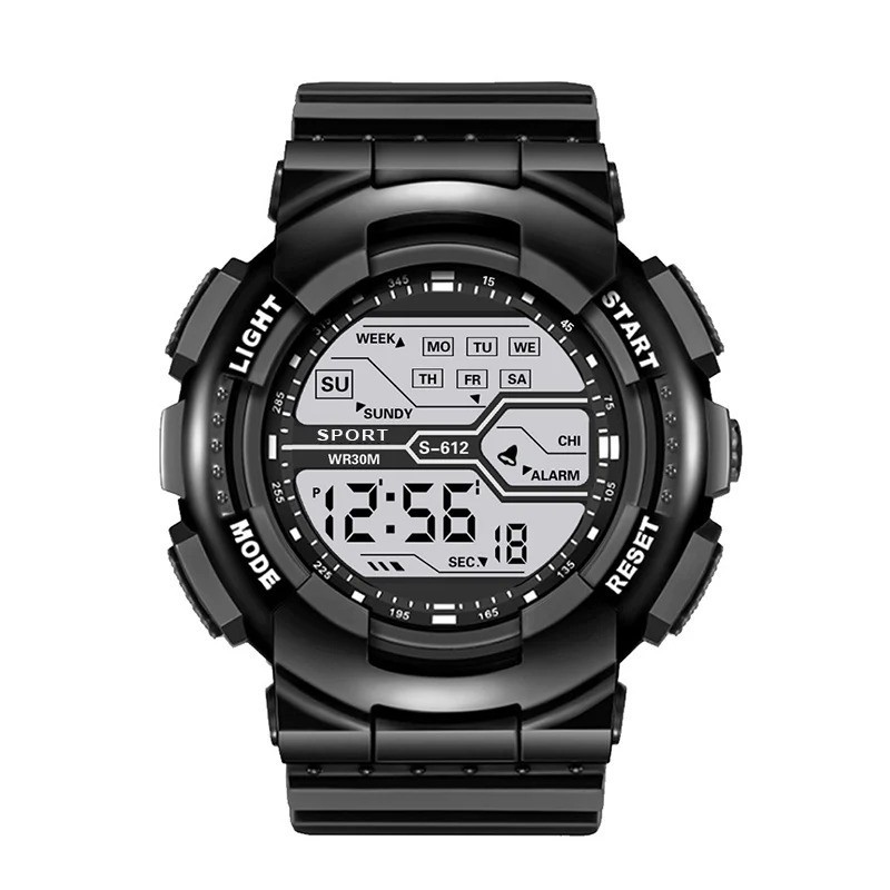 Men’s Digital Sports Watch LED Waterproof Shock Resistant Large Screen Wrist