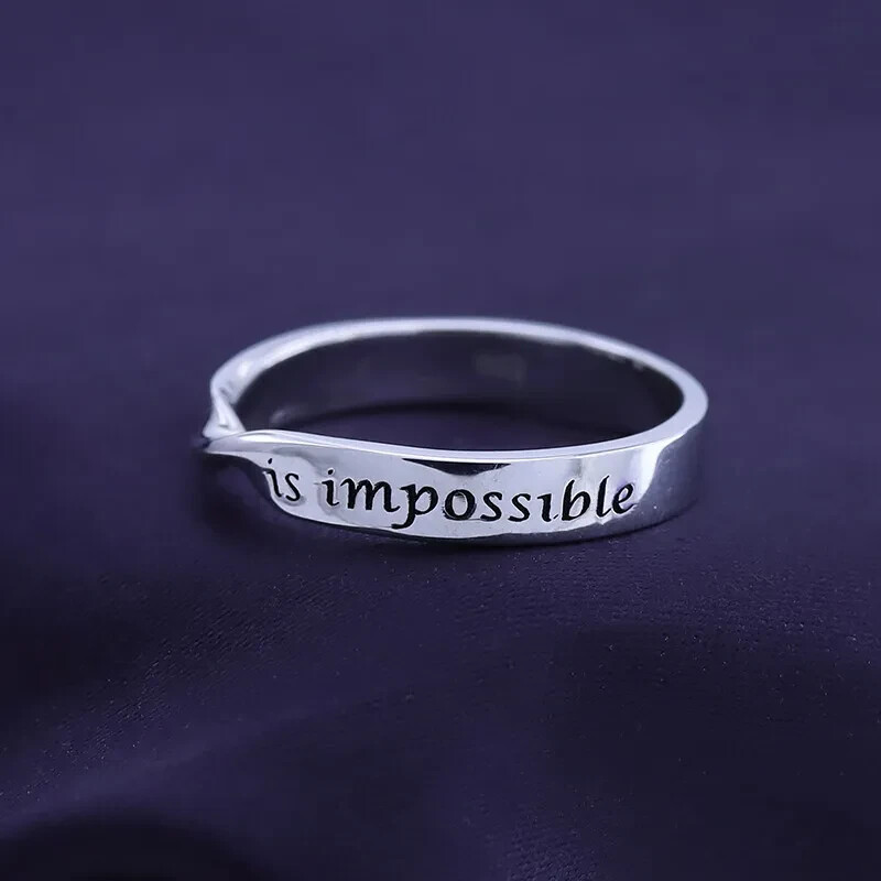Nothing is Impossible Twisted Band Ring For Womens in 925 Sterling Silver