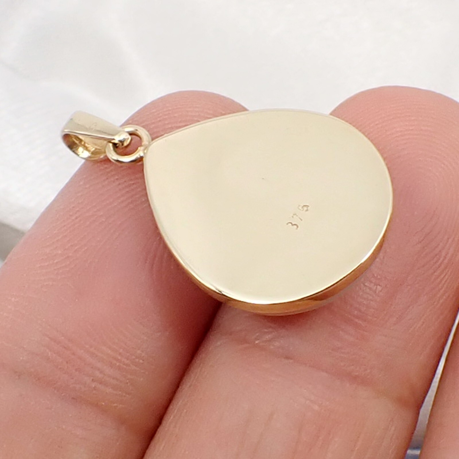 20x16mm Pear Pink Australian Mabe Pearl Bezel Pendant 375 9k Yellow Gold, MP57
