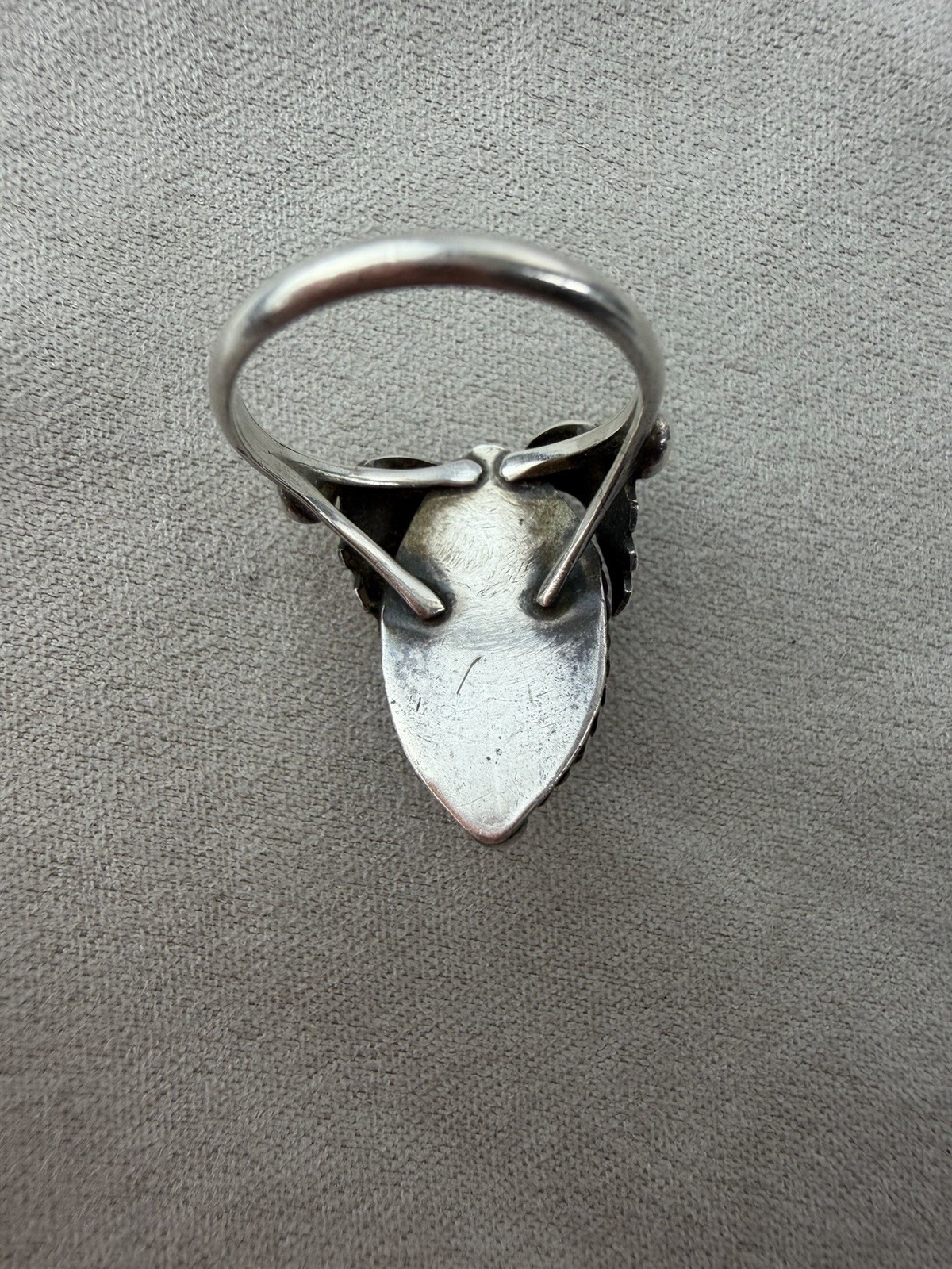 Sterling Silver Native American Black Onyx Ring Size 5.75 Not Signed