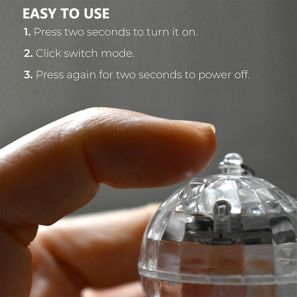 Disco Ball Earrings USB Rechargeable LED with 16 Light Modes for Party Gifts