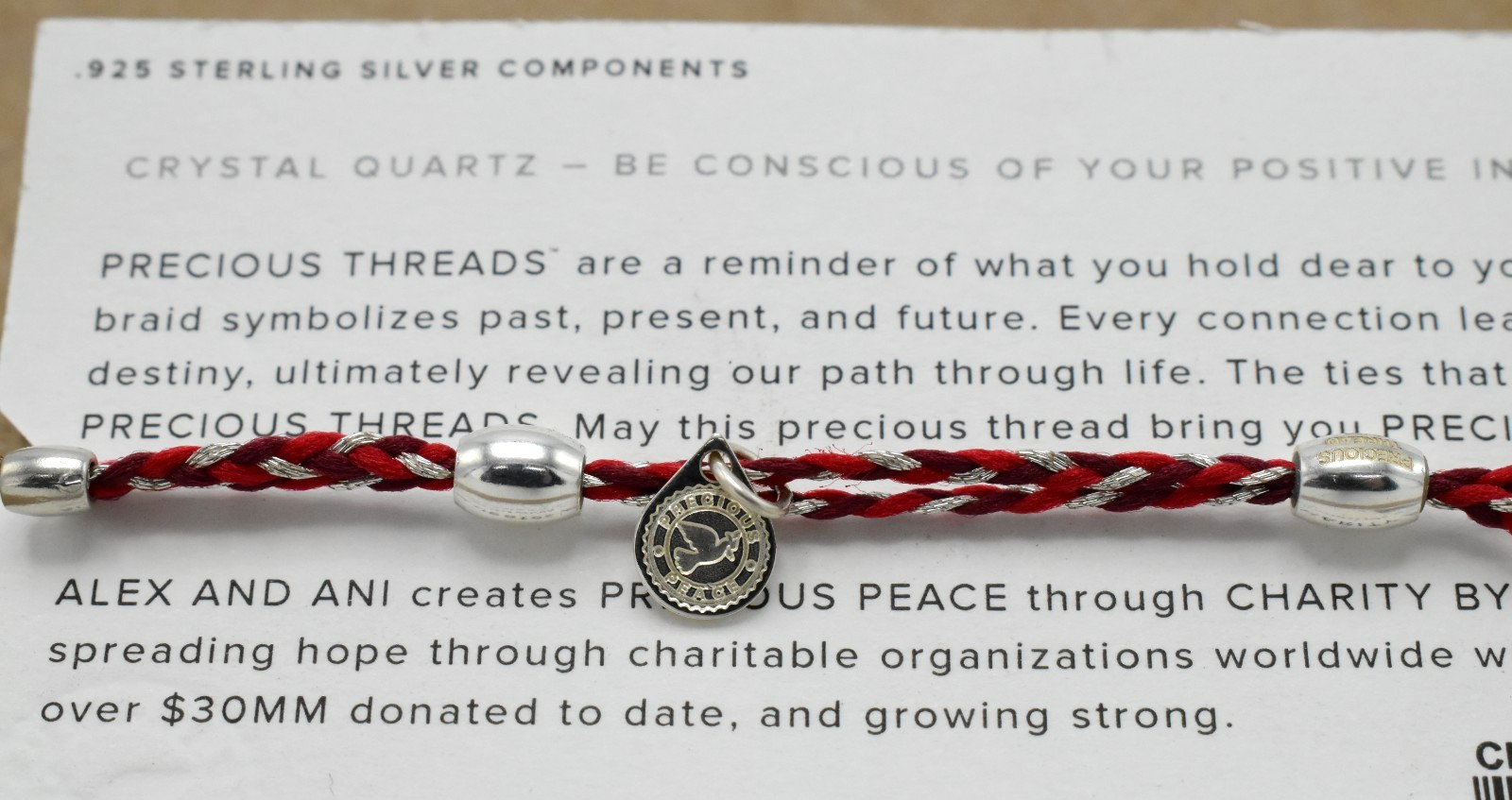 Lot of 50 Alex and Ani Precious Threads Earth Sultry Sterling & Quartz Bracelets