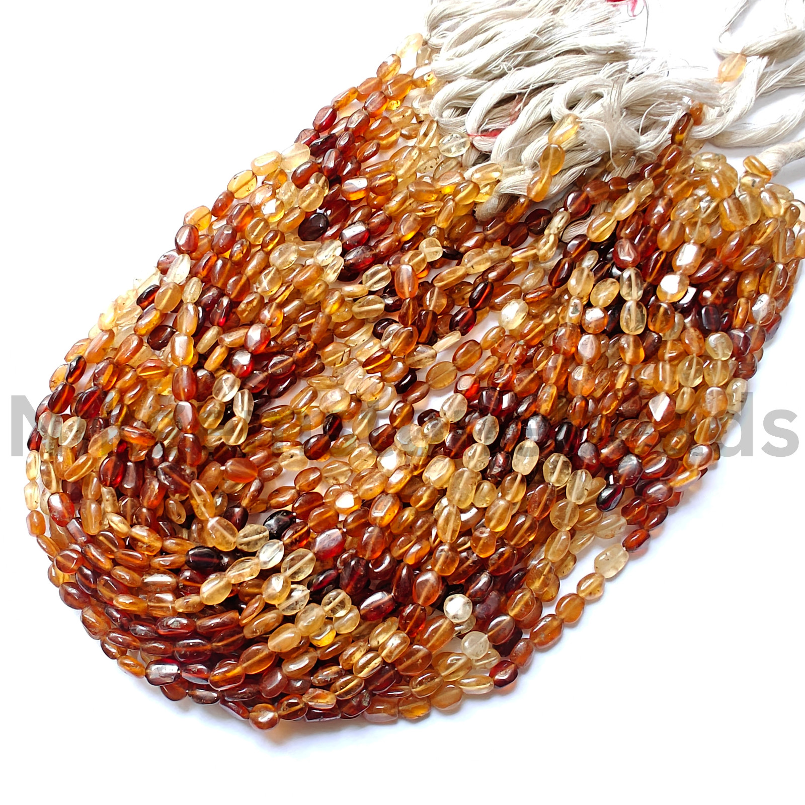 Natural Shaded Hessonite Beads, Smooth & Plain Nuggets Cut Stone, 6.50-9.00 MM.