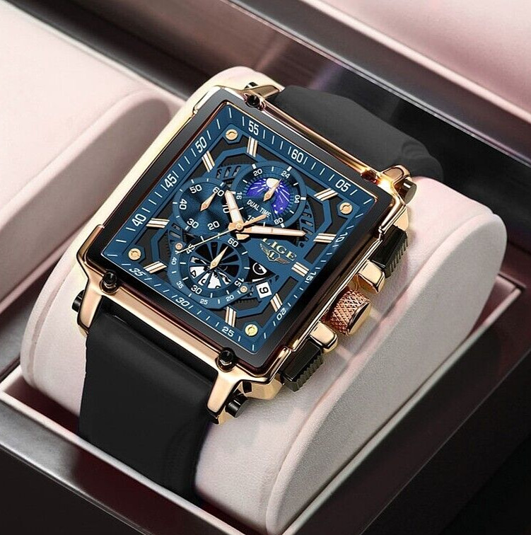 LIGE Men Quartz Watch Luminous Date Dail Wristwatch Casual Business Male Watches