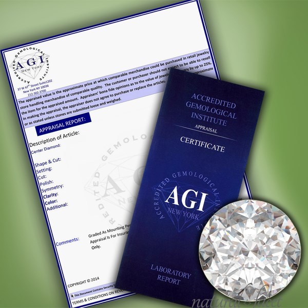 1.50 Carat G/VS1/V.Good Round Brilliant AGI Certified Diamond 7.18×7.21×4.45mm