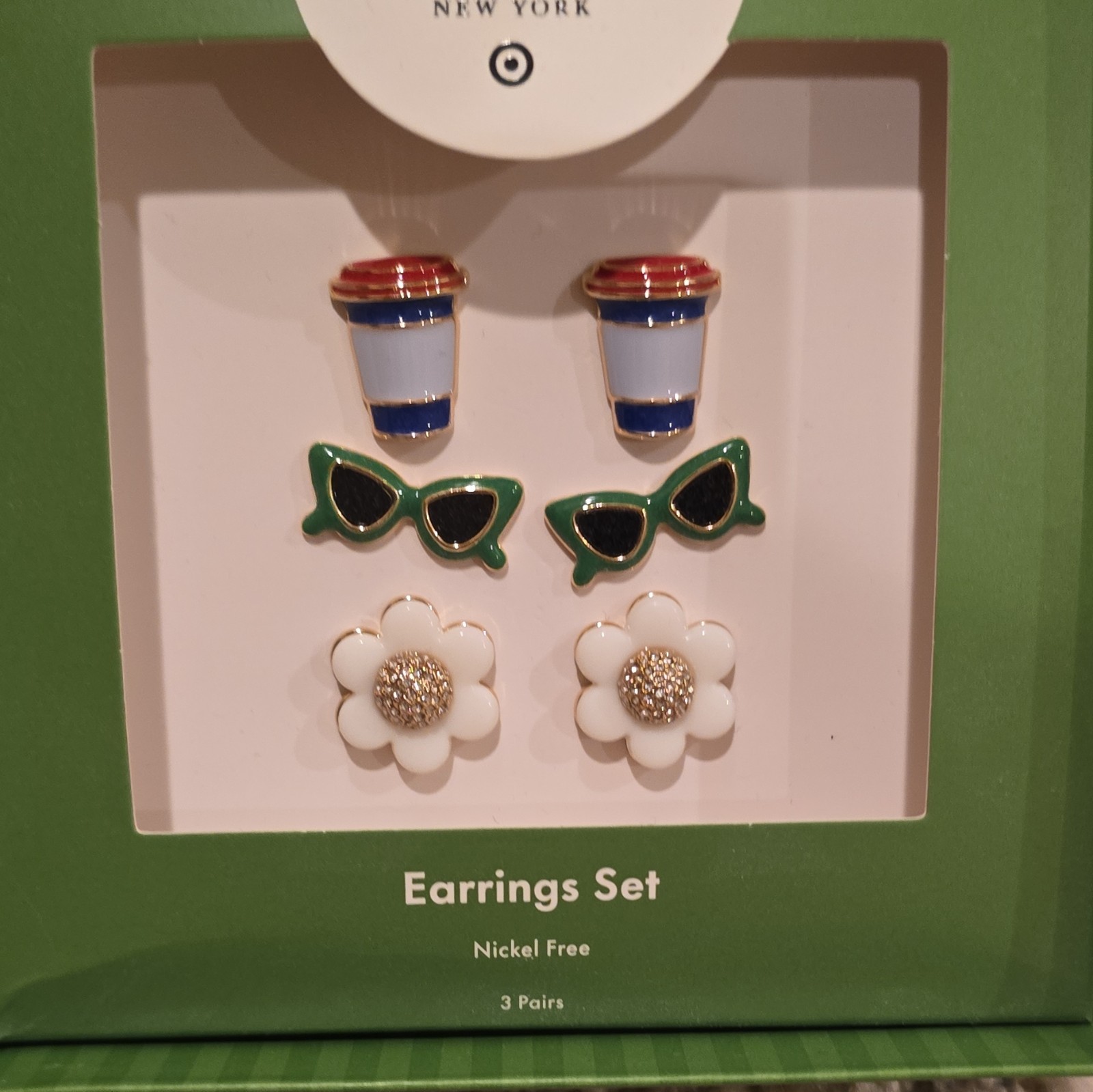 kate spade new york Nickel-Free 3-Pair Enamel Flower Stud Earrings Set