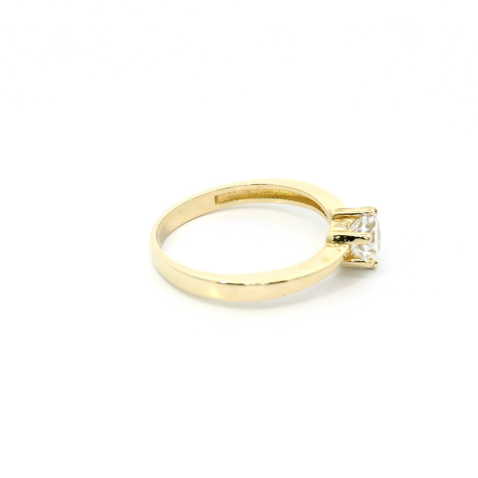 Ladies Ring, Gold Ring with Zircon Yellow Gold 585 14 KT Size 52