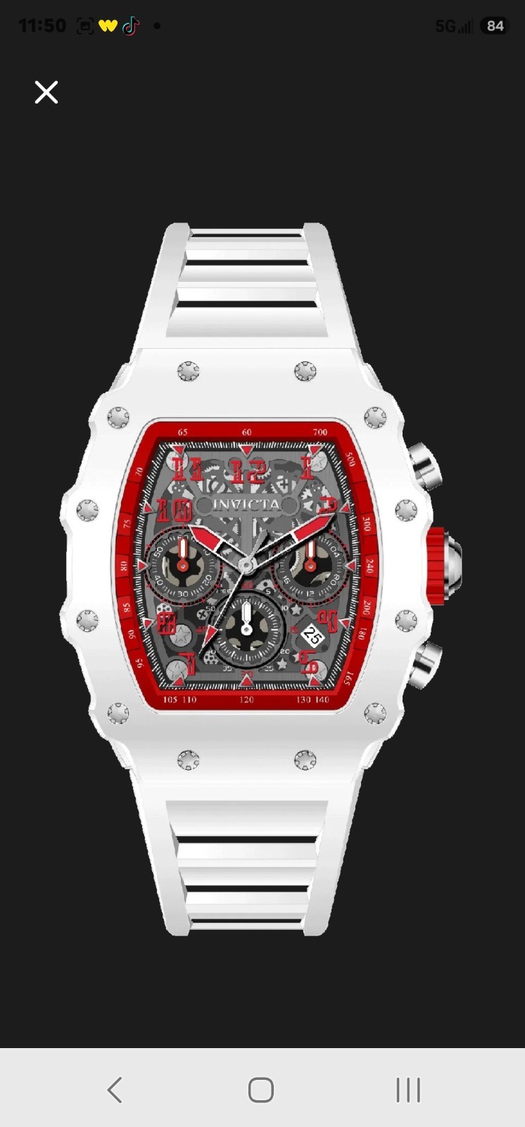 Invicta 69769 S1 Red And White Case Chronograph