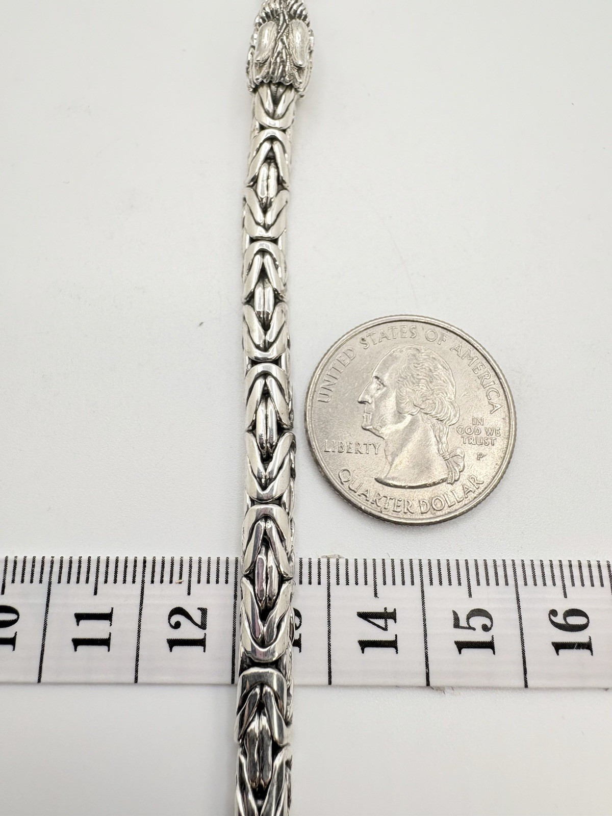 Dragon Head Borobudur Bracelet Sterling Silver 30.10g 7.25in Bali Legacy